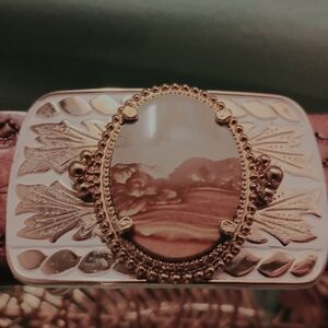Gold and Brown Western Belt Buckle